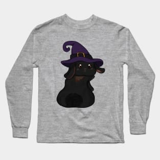 Black Rabbit Witch Left _ Bunniesmee Halloween Edition Long Sleeve T-Shirt